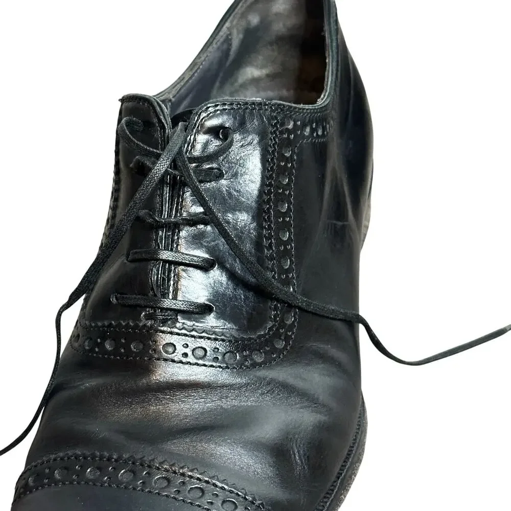 To Boot New York Brogued Cap Toe Oxford Leather Black Shoes Italy Size 8 Mens
